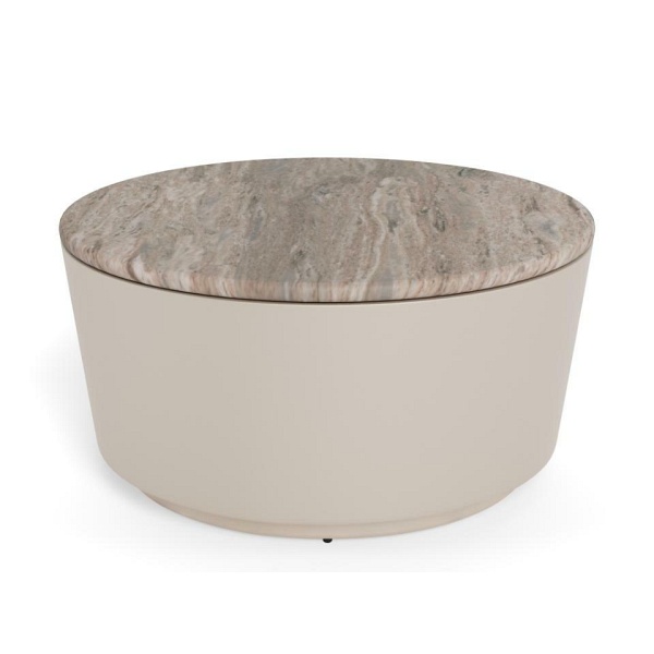 Stolik kawowy Cangas okrągły 80 cm szary marmurowy nowoczesny do salonu ( Rozmiar: uniwersalny )