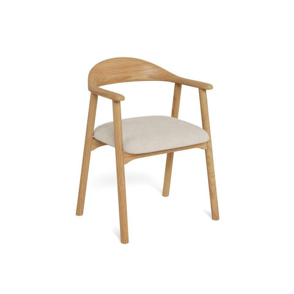 Krzesło do jadalni Addi Actona skandynawskie beżowe dąb z podłokietnikami ( Rozmiar: uniwersalny )