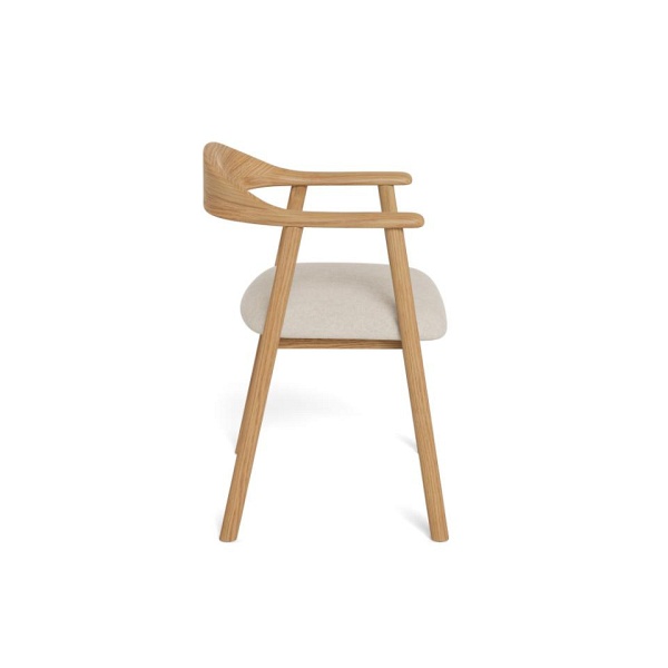 Krzesło do jadalni Addi Actona skandynawskie beżowe dąb z podłokietnikami ( Rozmiar: uniwersalny )