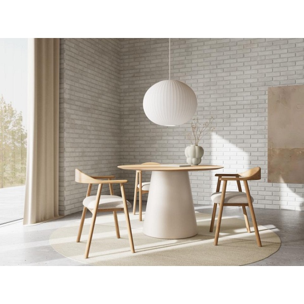 Krzesło do jadalni Addi Actona skandynawskie beżowe dąb z podłokietnikami ( Rozmiar: uniwersalny )