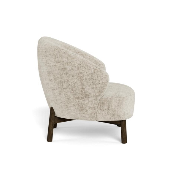 Fotel wypoczynkowy Darlene beżowy aksamitny do salonu skandynawski ( Rozmiar: uniwersalny )