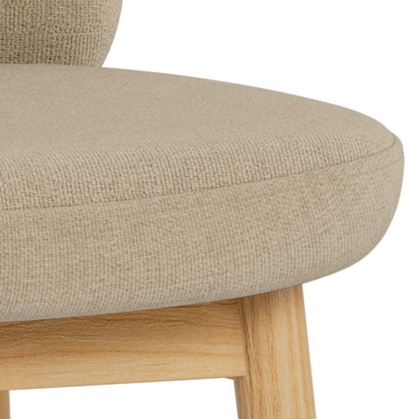 Hoker Sophia beżowy tapicerowany 65 cm do kuchni na dębowych nogach ( Rozmiar: uniwersalny )