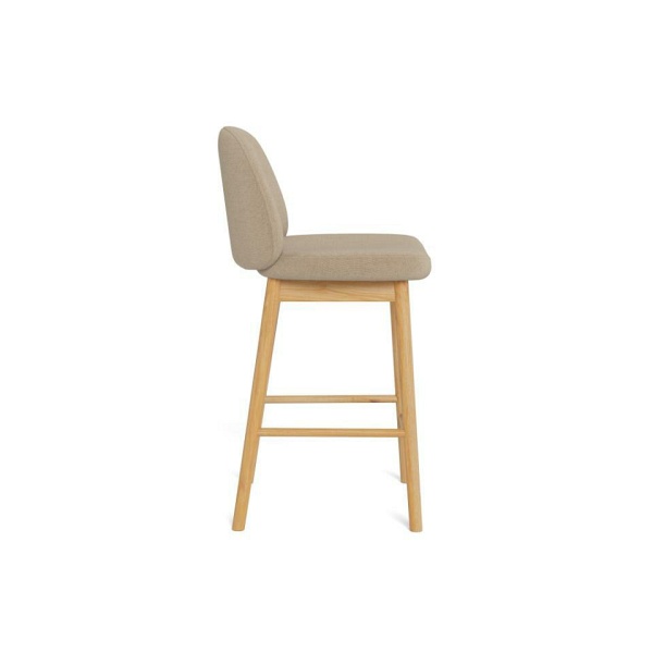 Hoker Sophia beżowy tapicerowany 65 cm do kuchni na dębowych nogach ( Rozmiar: uniwersalny )