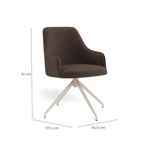 Actona Adia krzesło obrotowe do jadalni tapicerowane brązowe ( Rozmiar: uniwersalny )