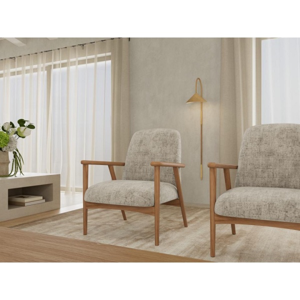 Fotel wypoczynkowy Auckland beżowy skandynawski aksamitny do salonu ( Rozmiar: uniwersalny )