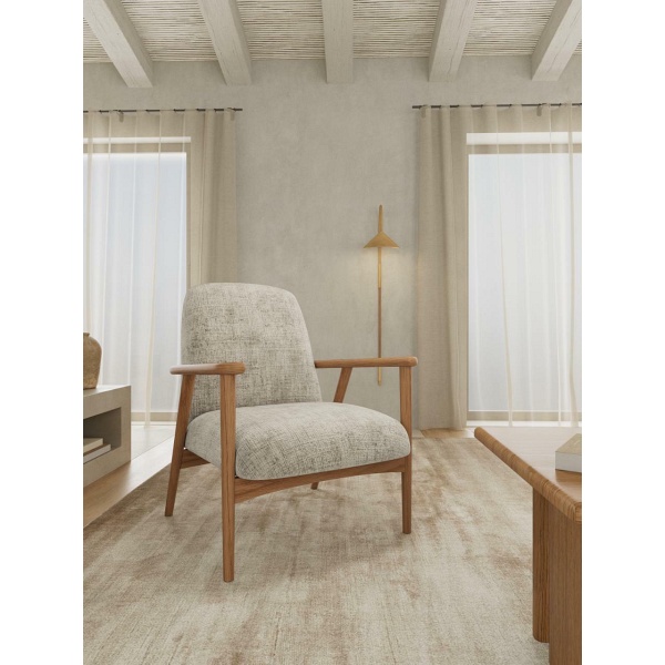 Fotel wypoczynkowy Auckland beżowy skandynawski aksamitny do salonu ( Rozmiar: uniwersalny )