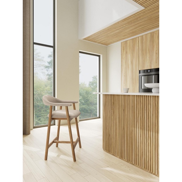 Hoker Addi skandynawski z podłokietnikami piaskowy dąb do kuchni ( Rozmiar: uniwersalny )