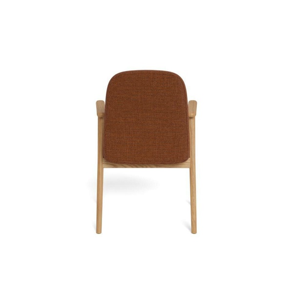 Krzesło Calvin tapicerowane do jadalni z podłokietnikami dąb terakota ( Rozmiar: uniwersalny )