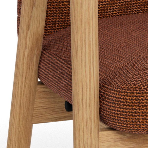 Krzesło Calvin tapicerowane do jadalni z podłokietnikami dąb terakota ( Rozmiar: uniwersalny )