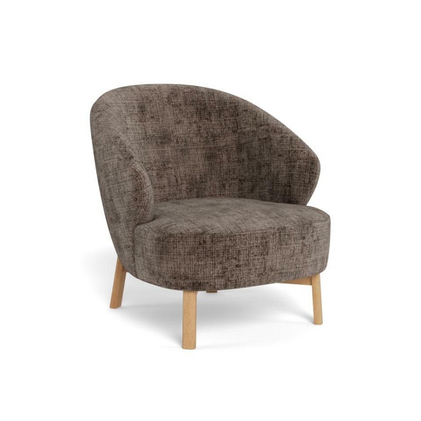 Fotel wypoczynkowy Darlene brązowy aksamitny do salonu skandynawski ( Rozmiar: uniwersalny )