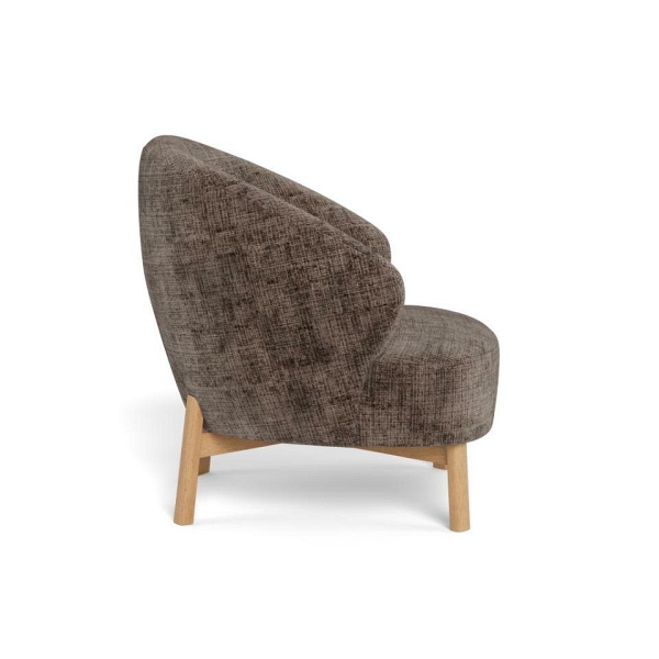 Fotel wypoczynkowy Darlene brązowy aksamitny do salonu skandynawski ( Rozmiar: uniwersalny )