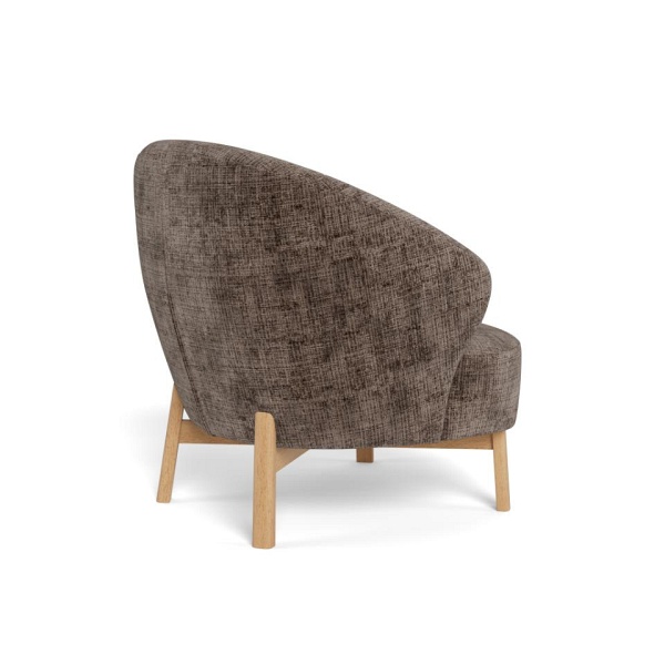 Fotel wypoczynkowy Darlene brązowy aksamitny do salonu skandynawski ( Rozmiar: uniwersalny )