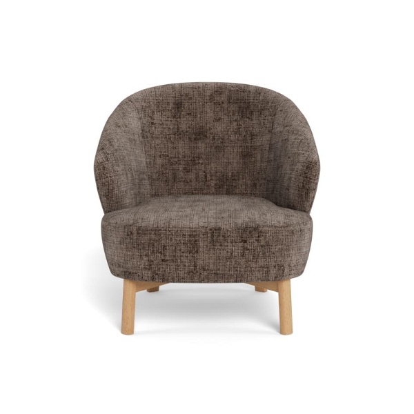 Fotel wypoczynkowy Darlene brązowy aksamitny do salonu skandynawski ( Rozmiar: uniwersalny )