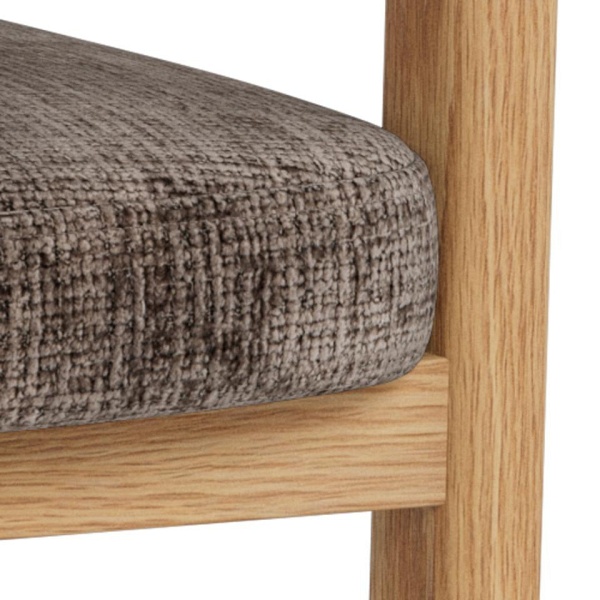 Krzesło do jadalni Myles brązowe z podłokietnikami dębowe Actona ( Rozmiar: uniwersalny )