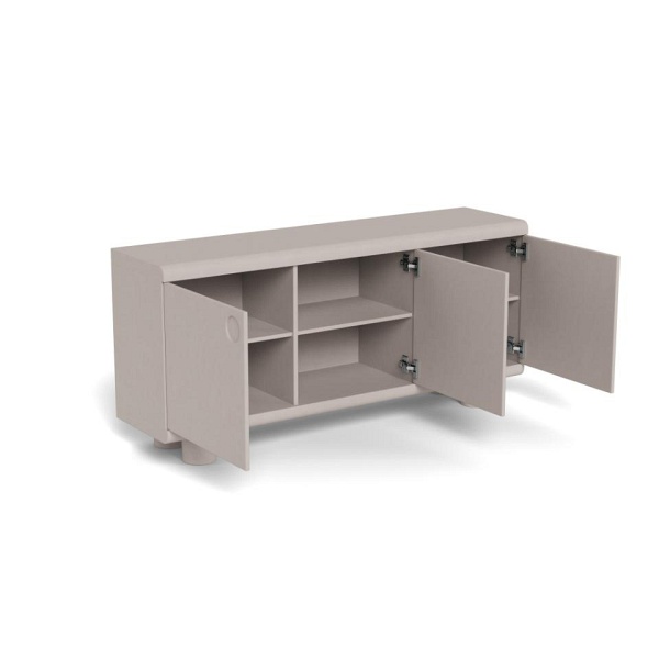 Komoda Magee szara 160 cm nowoczesna na nóżkach do salonu ( Rozmiar: uniwersalny )