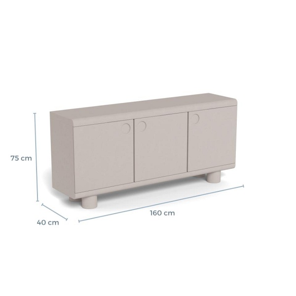Komoda Magee szara 160 cm nowoczesna na nóżkach do salonu ( Rozmiar: uniwersalny )