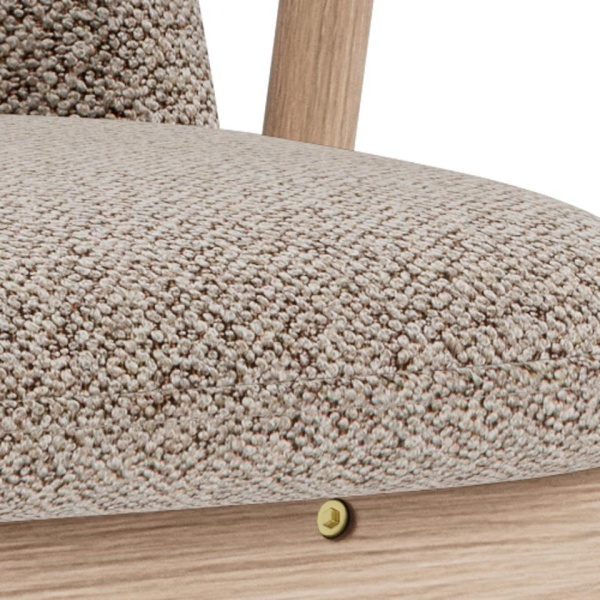 Krzesło Leo Actona beżowe bouclé dąb bielony krzesło do jadalni ( Rozmiar: uniwersalny )