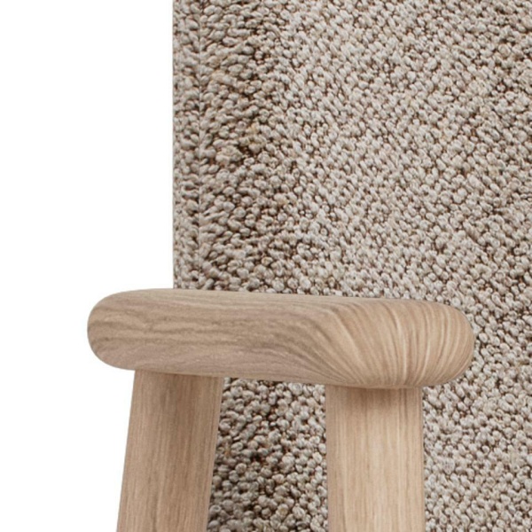 Krzesło Leo Actona beżowe bouclé dąb bielony krzesło do jadalni ( Rozmiar: uniwersalny )