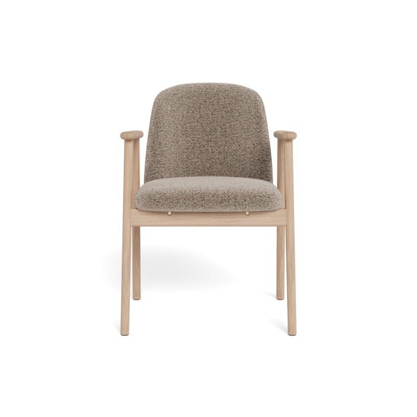 Krzesło Leo Actona beżowe bouclé dąb bielony krzesło do jadalni ( Rozmiar: uniwersalny )