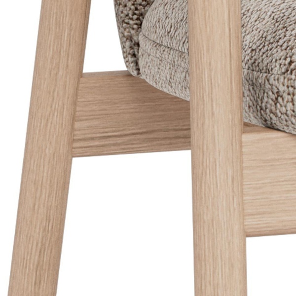 Krzesło Leo Actona beżowe bouclé dąb bielony krzesło do jadalni ( Rozmiar: uniwersalny )