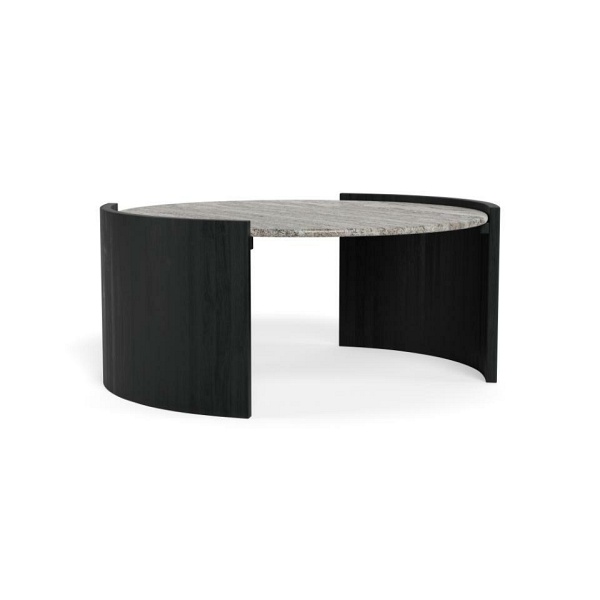 Stolik kawowy Zafra szary marmur/czarny ( Rozmiar: uniwersalny )