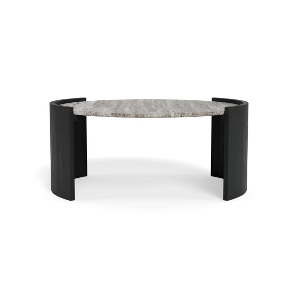 Stolik kawowy Zafra szary marmur/czarny ( Rozmiar: uniwersalny )