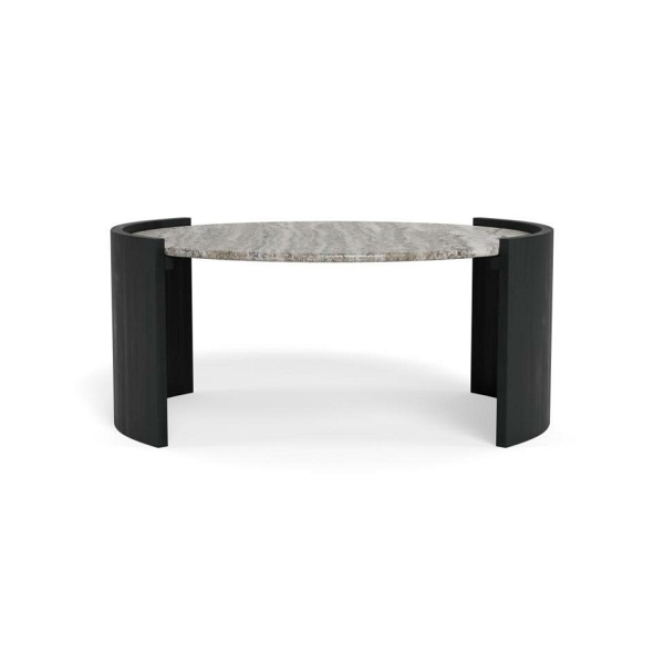 Stolik kawowy Zafra szary marmur/czarny ( Rozmiar: uniwersalny )