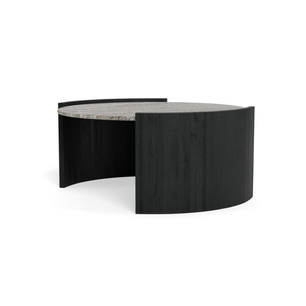 Stolik kawowy Zafra szary marmur/czarny ( Rozmiar: uniwersalny )