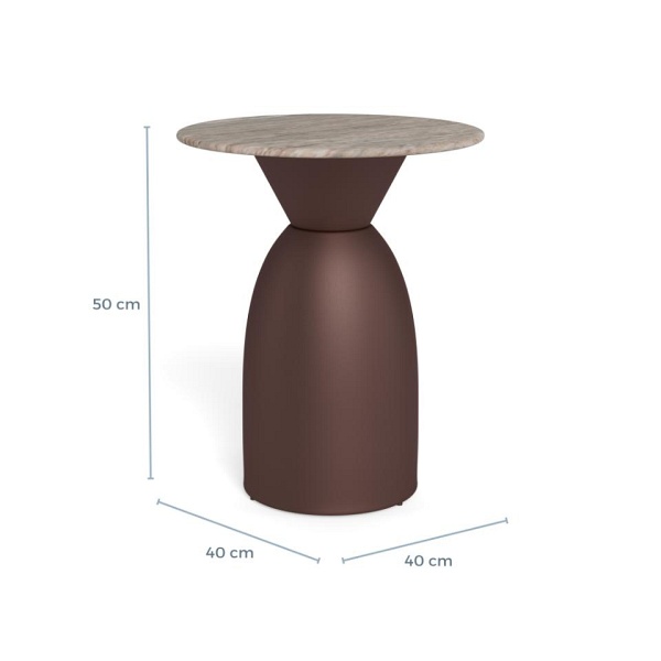 Stolik kawowy Ferrol 40 cm szary marmur okrągły nowoczesny do salonu ( Rozmiar: uniwersalny )