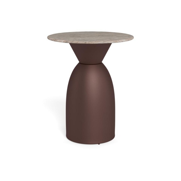 Stolik kawowy Ferrol 40 cm szary marmur okrągły nowoczesny do salonu ( Rozmiar: uniwersalny )