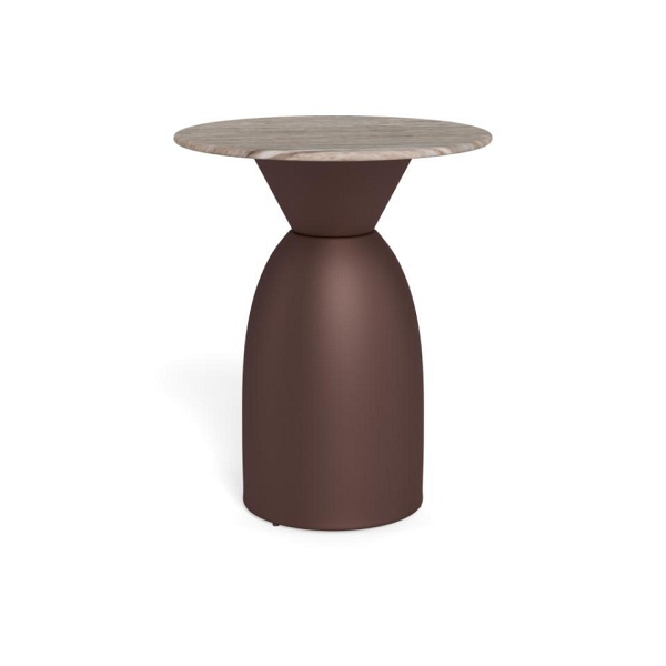 Stolik kawowy Ferrol 40 cm szary marmur okrągły nowoczesny do salonu ( Rozmiar: uniwersalny )