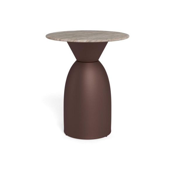 Stolik kawowy Ferrol 40 cm szary marmur okrągły nowoczesny do salonu ( Rozmiar: uniwersalny )