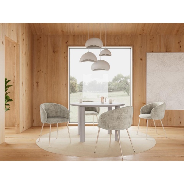 Stół okrągły Magee 120 cm szary nowoczesny do jadalni i salonu ( Rozmiar: uniwersalny )