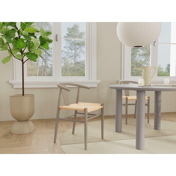 Stół okrągły Magee 120 cm szary nowoczesny do jadalni i salonu ( Rozmiar: uniwersalny )