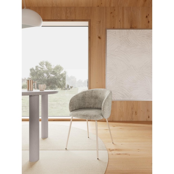 Stół okrągły Magee 120 cm szary nowoczesny do jadalni i salonu ( Rozmiar: uniwersalny )