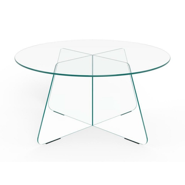 Stolik kawowy Samos 80 cm szklany okrągły nowoczesny do salonu ( Rozmiar: uniwersalny )