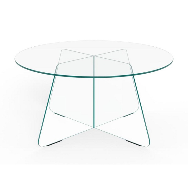 Stolik kawowy Samos 80 cm szklany okrągły nowoczesny do salonu ( Rozmiar: uniwersalny )