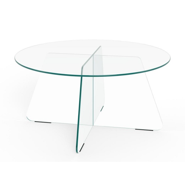 Stolik kawowy Samos 80 cm szklany okrągły nowoczesny do salonu ( Rozmiar: uniwersalny )