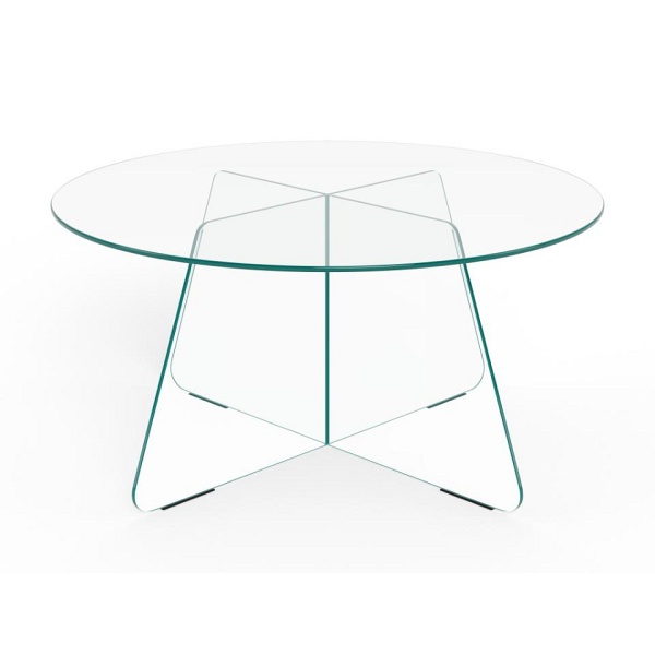 Stolik kawowy Samos 80 cm szklany okrągły nowoczesny do salonu ( Rozmiar: uniwersalny )