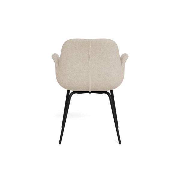 Krzesło Beth beżowe tapicerowane z podłokietnikami do jadalni salonu ( Rozmiar: uniwersalny )