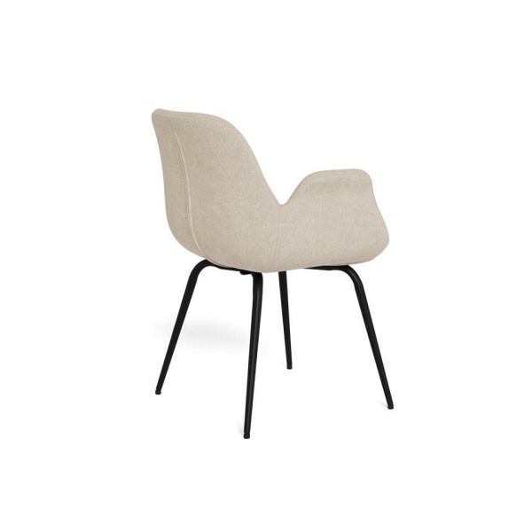 Krzesło Beth beżowe tapicerowane z podłokietnikami do jadalni salonu ( Rozmiar: uniwersalny )