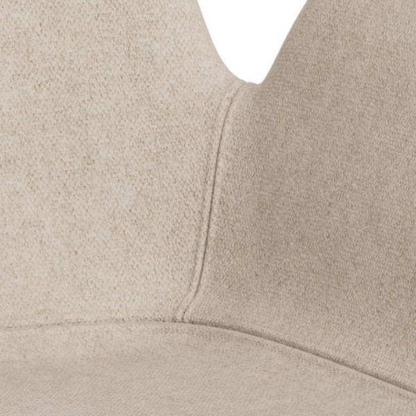 Krzesło Beth beżowe tapicerowane z podłokietnikami do jadalni salonu ( Rozmiar: uniwersalny )