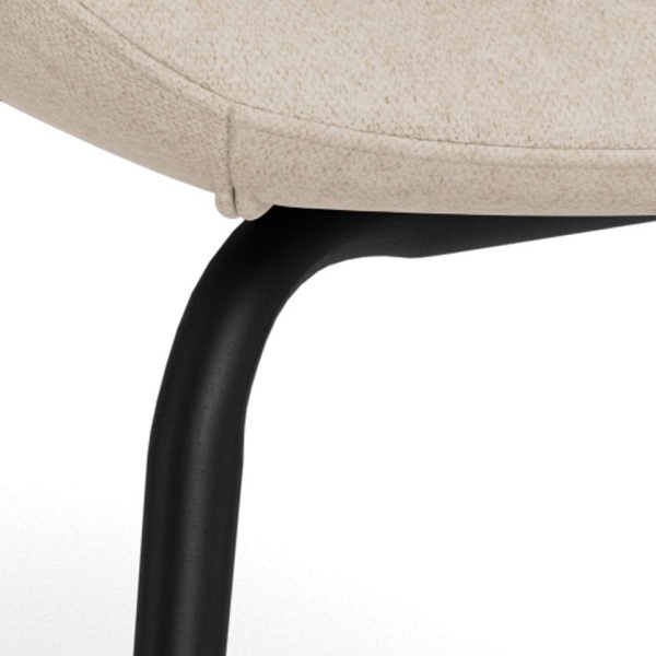 Krzesło Beth beżowe tapicerowane z podłokietnikami do jadalni salonu ( Rozmiar: uniwersalny )