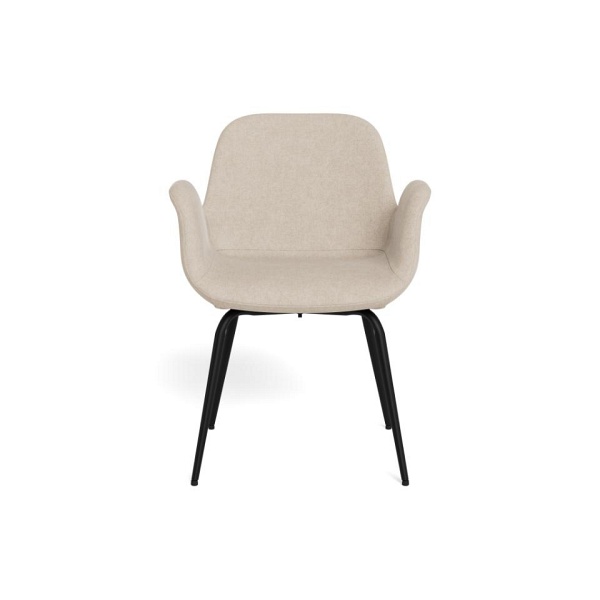 Krzesło Beth beżowe tapicerowane z podłokietnikami do jadalni salonu ( Rozmiar: uniwersalny )