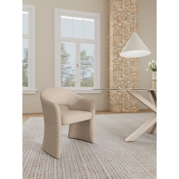 Krzesło Tori beżowe tapicerowane z podłokietnikami do jadalni Actona ( Rozmiar: uniwersalny )