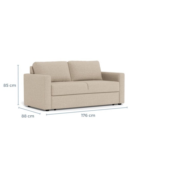 Sofa z funkcją spania Fleury beżowa dwuosobowa do salonu Actona ( Rozmiar: uniwersalny )