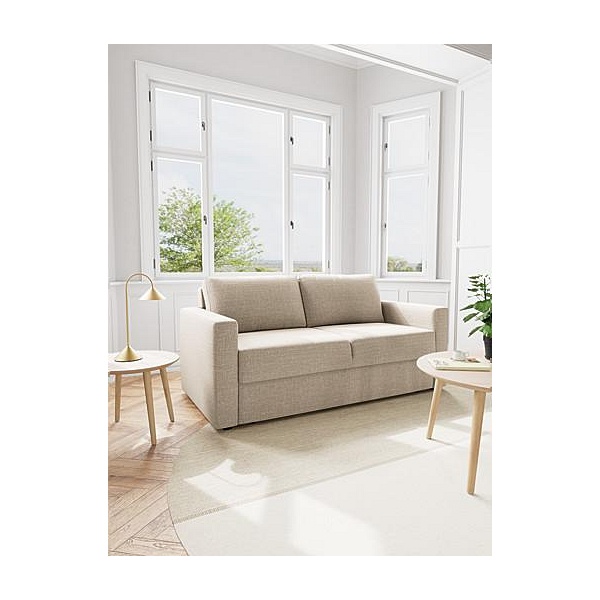 Sofa z funkcją spania Fleury beżowa dwuosobowa do salonu Actona ( Rozmiar: uniwersalny )
