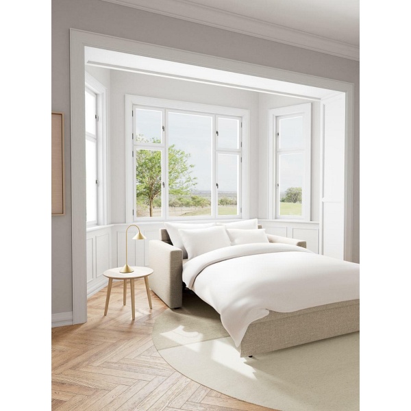 Sofa z funkcją spania Fleury beżowa dwuosobowa do salonu Actona ( Rozmiar: uniwersalny )