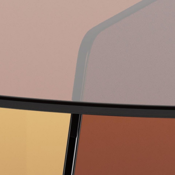 Stolik kawowy Samos okrągły szklany brązowy 80 cm do salonu ( Rozmiar: uniwersalny )