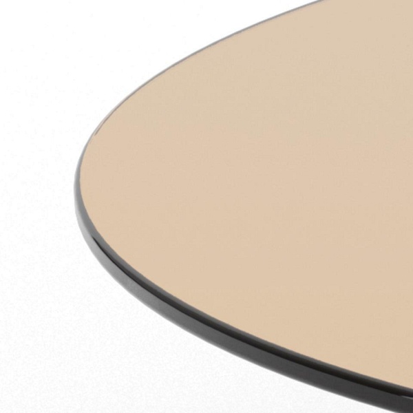 Stolik kawowy Samos okrągły szklany brązowy 80 cm do salonu ( Rozmiar: uniwersalny )